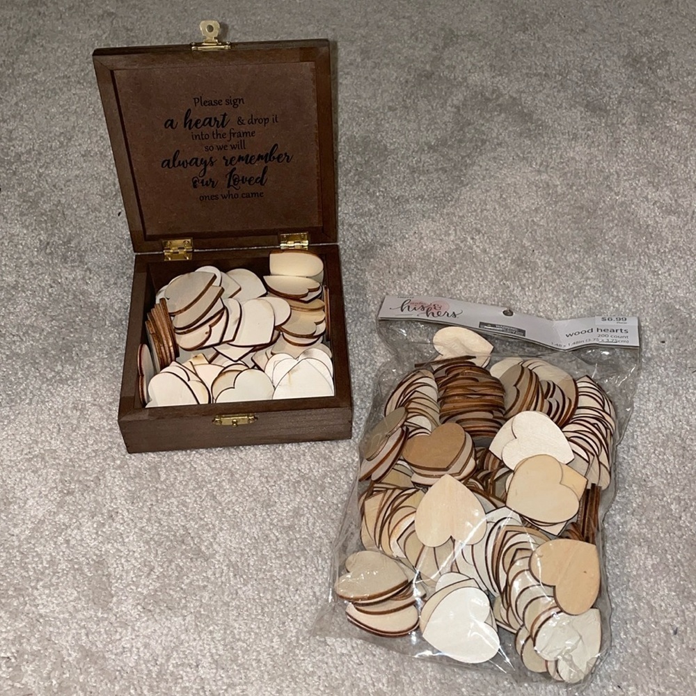 Wooden Hearts and Box.